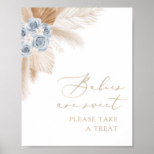 Poster Boho Pampas Grass Bébés sont doux Prenez un traite