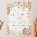 Poster Boho pampas grass gender neutral welcome shower<br><div class="desc">Boho desert pampas grass gender neutral welcome baby shower with pretty dry grass,  pampas watercolor,  wild flowers,  pressed flowers,  bamboos leaves with muted earth tones and pastel pink and burnt orange with light beige colors. Perfect for spring and summer baby shower party.</div>