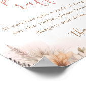 Poster Boho Pampas Grass Girl Baby shower Déchets Raffle (Coin)