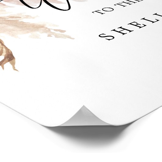 Poster Boho Pampas Grass Mariage Bienvenue (Coin)