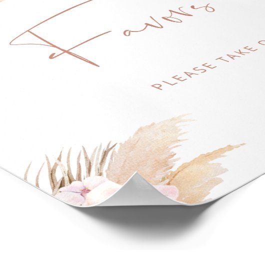 Poster Boho pampas herbe bohème baby shower Faveurs (Coin)