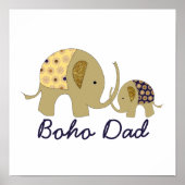 Poster Boho Papa, Gold Elephant (Devant)