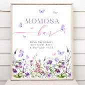 Poster Boho Papillon Fleur sauvage Baby shower Momosa Bar