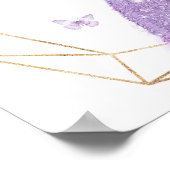 Poster Boho Papillon pourpre Quinceañera Alimentation (Coin)