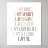 Poster Boho pastel arc-en-ciel affirmation pour enfants i (Devant)