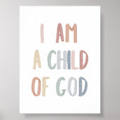 Poster Boho pastel Je suis un enfant de Dieu imprimer (Devant)