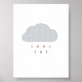 Poster Boho pastel rainbow drop cloud print (Devant)