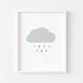 Poster Boho pastel rainbow drop cloud print
