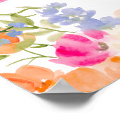 Poster Boho Peach Pink Floral Graduation Party Bienvenue (Coin)