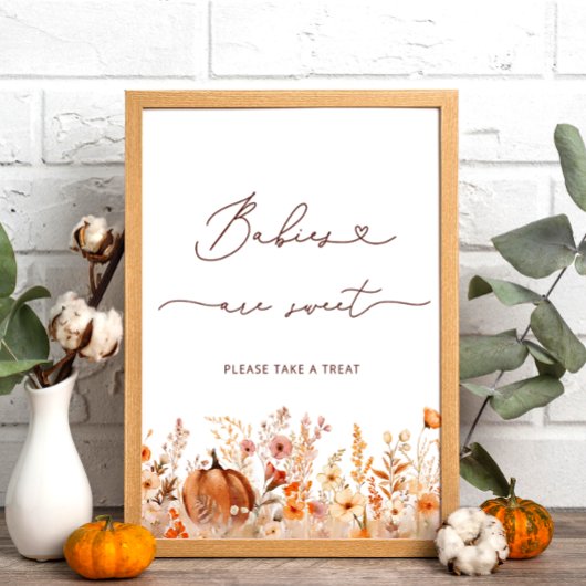 Poster Boho Petit Citrouille Automne Les bébés sont doux