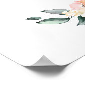 Poster Boho Pink Cream Flowers Welcome Mariage Sign (Coin)