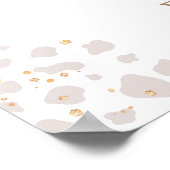 Poster Boho Pink Highland Vache bébé fille Douche Bienven (Coin)