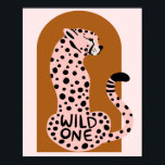 Poster Boho Pink Leopard Wild One Art Print<br><div class="desc">Avec un design boho rose amusant,  cette impression d'art sauvage est parfaite pour ajouter de l'intérêt à vos murs !</div>