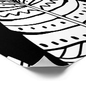Poster Boho plumes : motif noir et blanc (Coin)