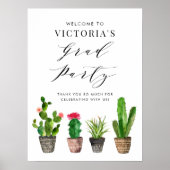 Poster Boho Pot Succulents et Cactus Graduation (Devant)