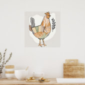 Poster Boho poulet Leaf Art botanique style moderne (Cuisine)