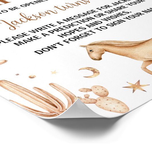 Poster Boho Premier Rodéo Anniversaire Heure Capsule sign (Coin)