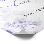 Poster Boho printemps fleurs violettes poussiéreuses bleu (Coin)