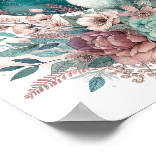 Poster Boho Rabbit Baby Room Décor d'art (Coin)