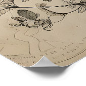 Poster Boho Rabbit Bunny Flower Print, Rustic Hare (Coin)