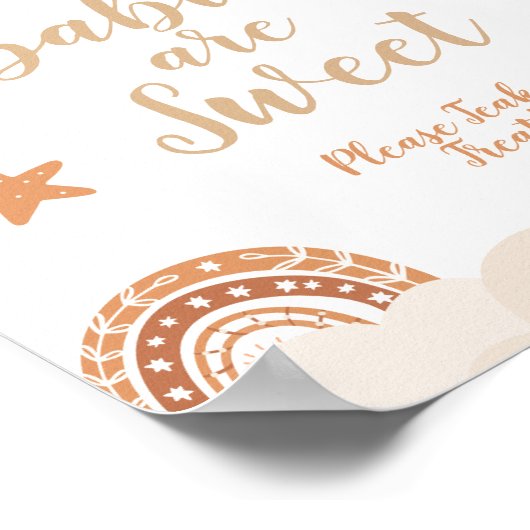 Poster Boho Rainbow Baby sont doux signe (Coin)