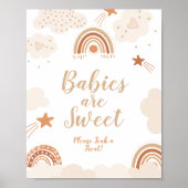 Poster Boho Rainbow Baby sont doux signe (Devant)