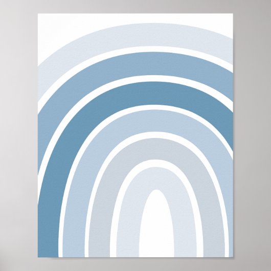 Poster Boho Rainbow Blue Boys Room (Devant)