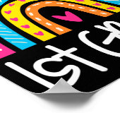 Poster Boho Rainbow Bonjour 1ère année école de premier j (Coin)