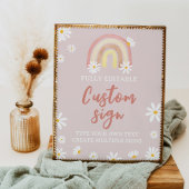 Poster Boho Rainbow Daisy Anniversaire Table de fête