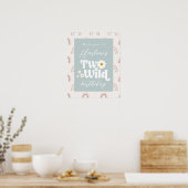 Poster Boho Rainbow Daisy Two Wild 2nd Birthday Welcome (Cuisine)