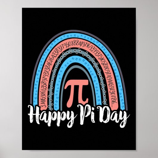 Poster Boho Rainbow Happy Pi Day 3.14 Math Geek 3 (Devant)