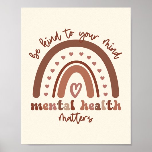 Poster Boho Rainbow La Santé Mentale Soit Conforme À Votr (Devant)