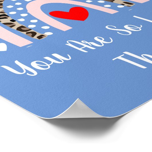 Poster Boho Rainbow Leopard Coeurs Motifs Boy Nursery (Coin)