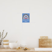 Poster Boho Rainbow Leopard Coeurs Motifs Boy Nursery (Cuisine)
