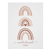 Poster Boho Rainbow Nom du bébé Anniversaire (Devant)