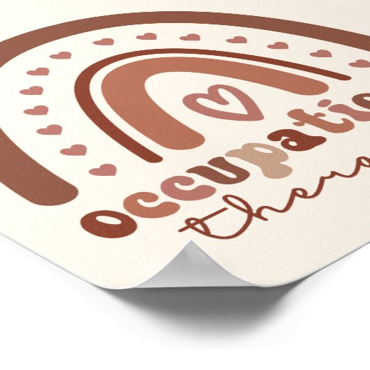 Poster Boho Rainbow OT ergothérapeute (Coin)