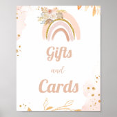 Poster Boho Rainbow Pampas Grass Carte bébé & signes cade (Devant)