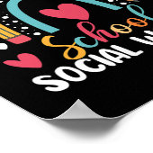 Poster Boho Rainbow School Social Worker (Coin)