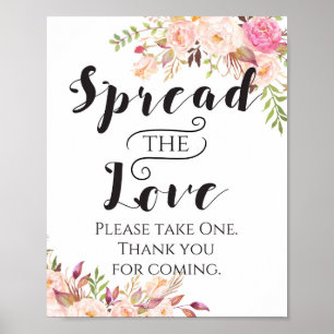Poster Boho Répandez l'amour, signe de faveur, cadeau de