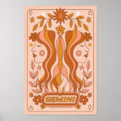 Poster Boho Retro Gemini Zodiac (Devant)