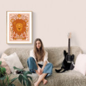 Poster Boho Retro Leo Zodiac