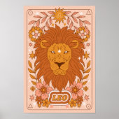 Poster Boho Retro Leo Zodiac (Devant)