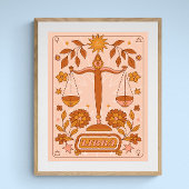 Poster Boho Retro Libra Zodiac
