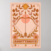Poster Boho Retro Sagittarius Zodiac (Devant)