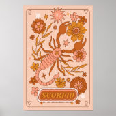 Poster Boho Rétro Scorpion Zodiaque (Devant)
