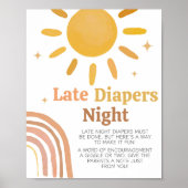 Poster Boho Retro Sunshine Baby shower Late Night Diapos (Devant)