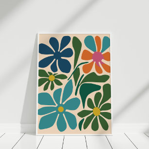 Poster Boho Retro Super Fleur Marché Wall Art