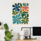 Poster Boho Retro Super Fleur Marché Wall Art (Bureau à domicile)
