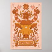 Poster Boho Retro Taurus Zodiac (Devant)