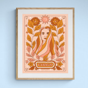 Poster Boho Retro Virgo Zodiac